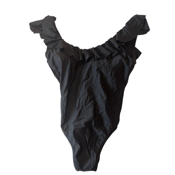 J. Crew Reimagined NWT One Piece Slimming Ruffle Sleeve Padded Swimsuit Size 12 - Picture 1 of 7